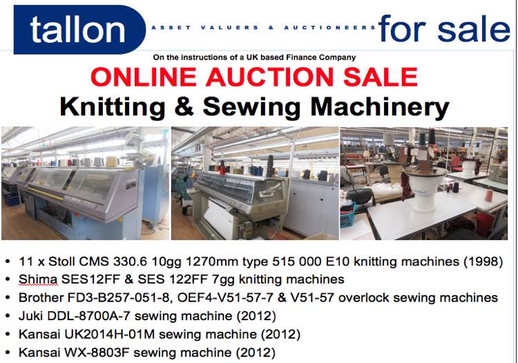 Online Auction Of Stoll And Shima Seiki Machines Online Auction Of Stoll And Shima Seiki Machines